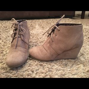 Wedge booties, size 5.5